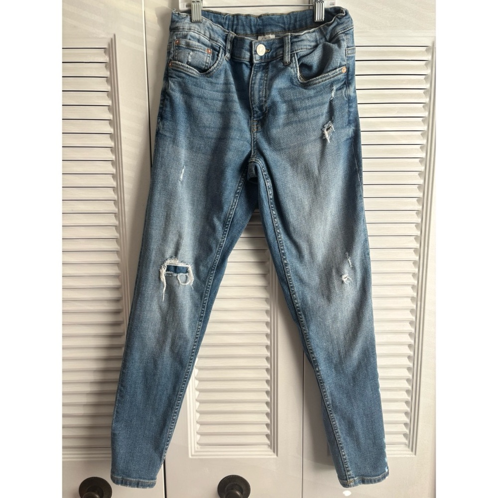 Distressed Blue Jeans